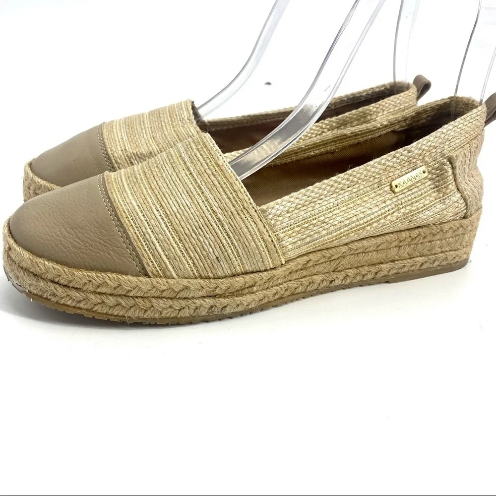 Kaanas platform espadrille slip on leather and jute 7